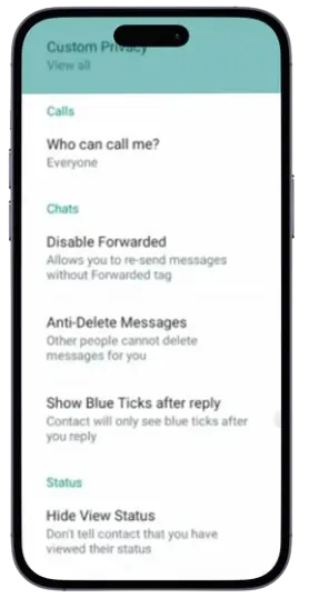 GB WhatsApp Pro Privacy Features Screenshot
