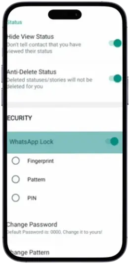 GB WhatsApp Pro Privacy Features Screenshot